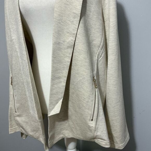 Tart Collections Heathered Oatmeal Front Shawl Collar Jacket Size 4X - Picture 2 of 6